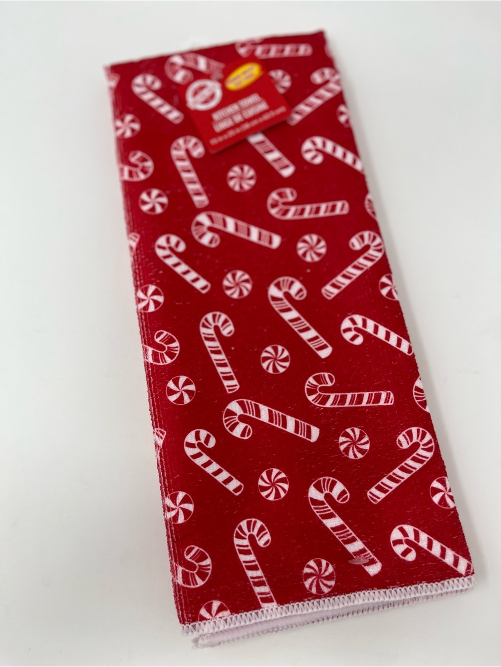 NWT Christmas House Kitchen Towel With Candy Canes